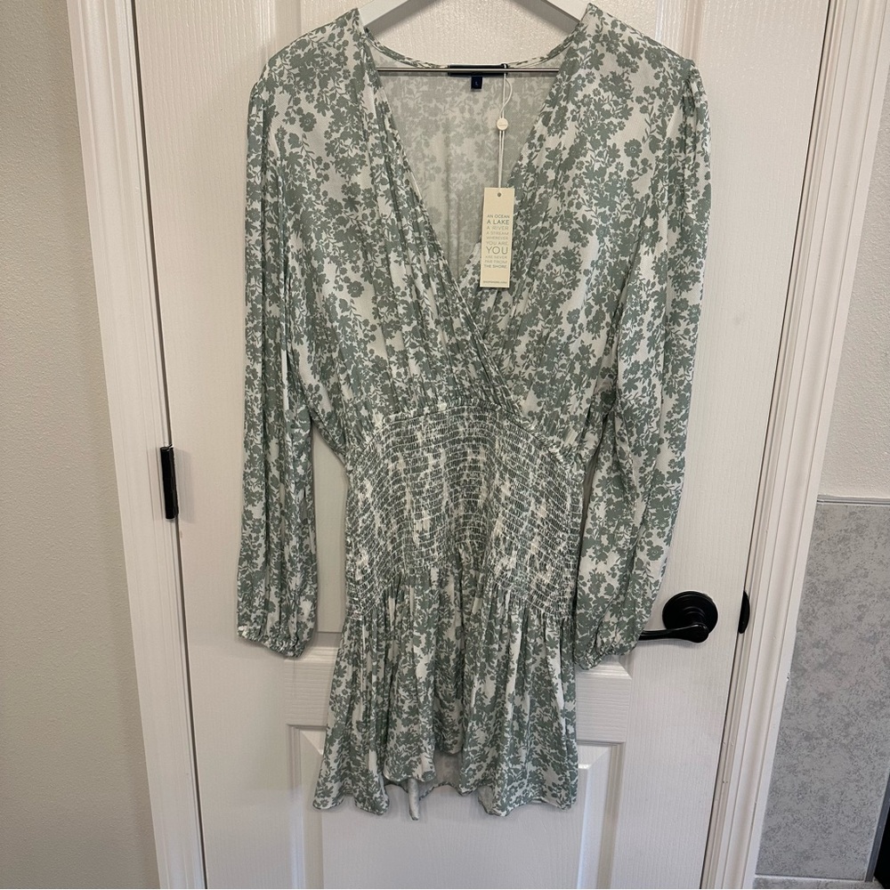 Shore Green Floral Mini Dress NWT Size Large